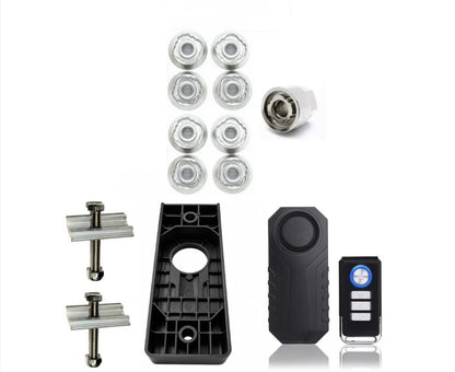8 x M8 Fits TentBox/Roof Tent- Anti-Theft HIGH Security Nuts Tamperproof Lock Nut Set (8 x High Security Nuts + Alarm + Holder Ultimate Bundle)