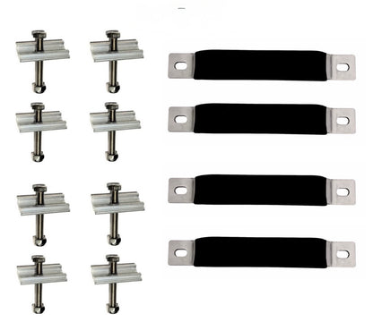 Entire Fixing Kit Designed to Fit Tentbox Models (Except Go) 8x Fixing Rails, M8 Channel Bolts and Nyloc Nuts + 4 Fixing Handles