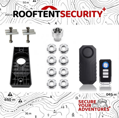 8 x M8 Fits TentBox/Roof Tent Anti-Theft Security Nuts And Alarm + Holder BUNDLE