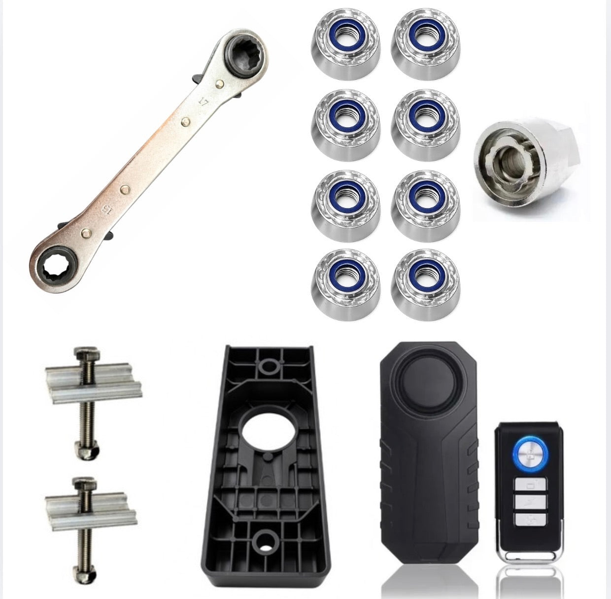 8 x M8 Fits OEX Vertex Lite 130 Anti-Theft HIGH Security Nuts Tamperproof Lock Nut Set Premium Bundle