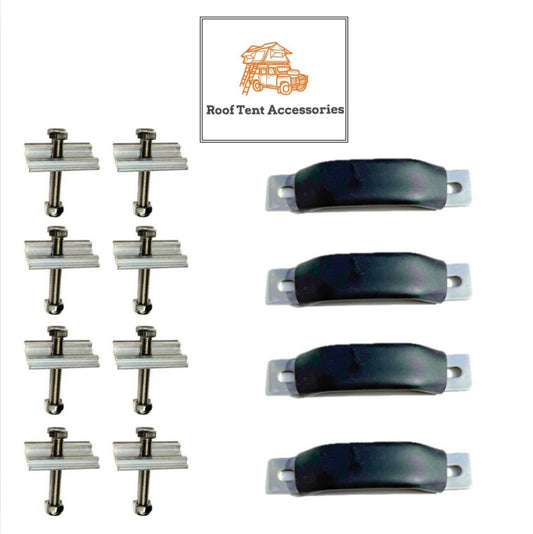 Entire Fixing Kit Designed to Fit Tentbox Models (Except Go) 8x Fixing Rails, M8 Channel Bolts and Nyloc Nuts + 4 Fixing Handles