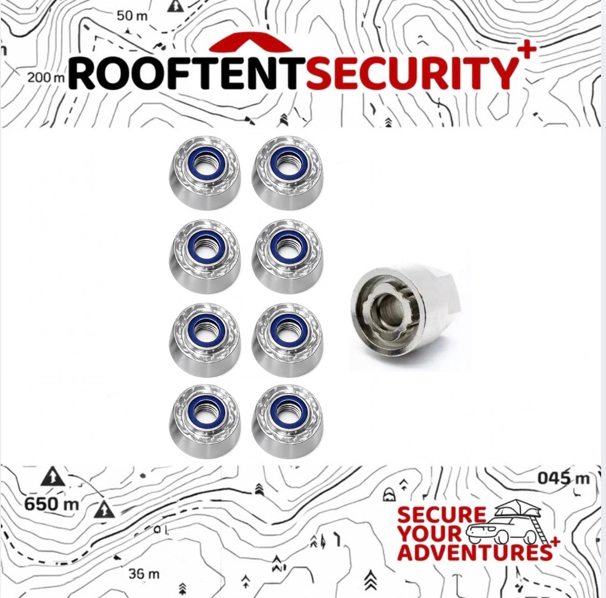 8 x M8 Fits OEX Vertex Lite 130 Anti-Theft HIGH Security Nuts Tamperproof Lock Nut Set Premium Bundle
