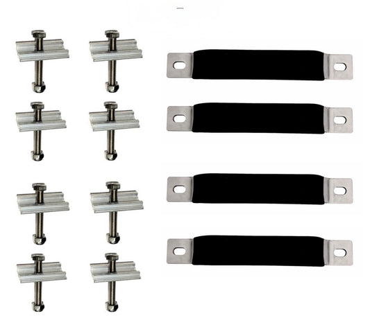 Entire Fixing Kit Designed to Fit Tentbox Models (Except Go) 8x Fixing Rails, M8 Channel Bolts and Nyloc Nuts + 4 Fixing Handles